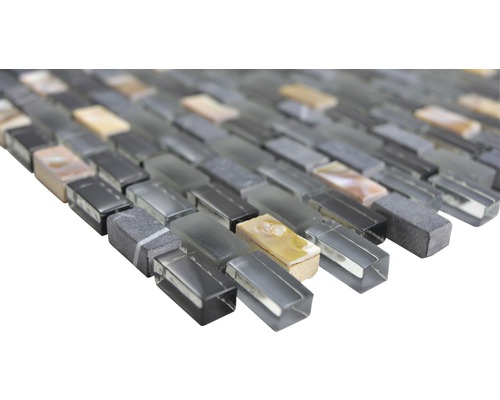 Mosaikfliese aus Glas und Stein