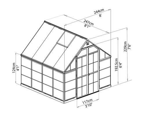 Abmessungen Gewächshaus