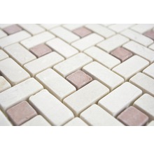 Natursteinmosaik XNM BS27 30,5x30,5 cm Beige/Rot