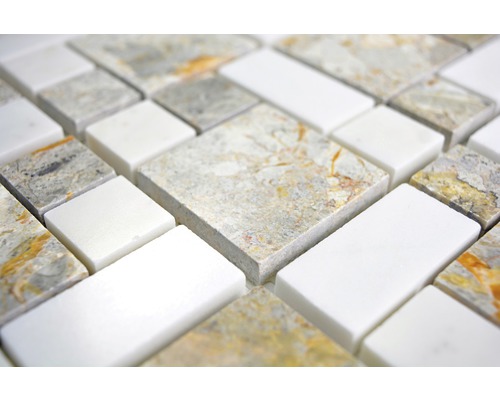 Mosaikfliesen aus Naturstein in quadratischen und rechteckigen Formen