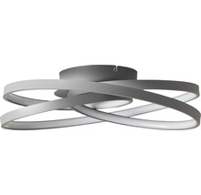 Graue Deckenleuchte mit LED Elementen in Ringform