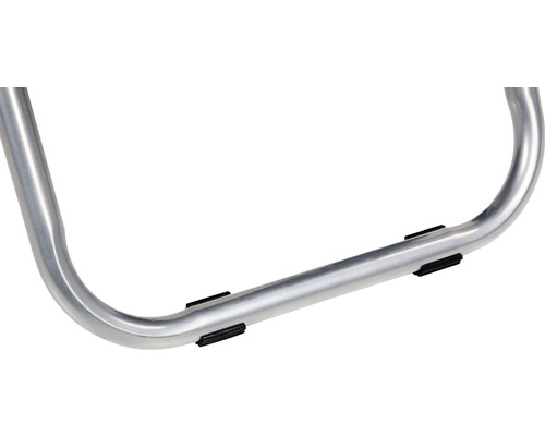 Detailansicht eines Metallgestells mit Gummistopfen