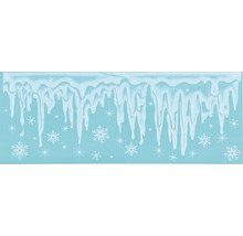 Bordüre mit Eiszapfen und Schneeflockenmuster