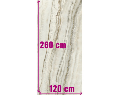 XXL Feinsteinzeug Wand- und Bodenfliese Athen white poliert 120 x 260 cm 7 mm