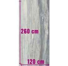 XXL Feinsteinzeug Wand- und Bodenfliese Marblewood Indiago poliert 120 x 260 cm 7 mm