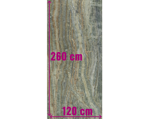XXL Feinsteinzeug Wand- und Bodenfliese Nephrite poliert 120 x 260 cm 7 mm