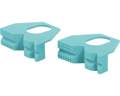 Zwei Kantenschutzwinkel aus Kunststoff