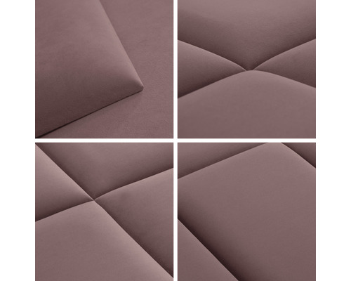 Nahaufnahme von gepolsterten Wandpaneelen mit gestepptem Muster