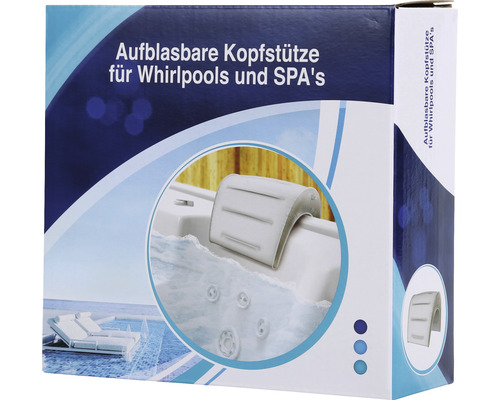 Verpackung einer aufblasbaren Kopfstütze für Whirlpools