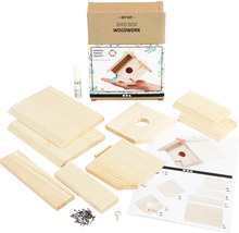Vogelhaus aus hellem Holz inkl. Anleitung
