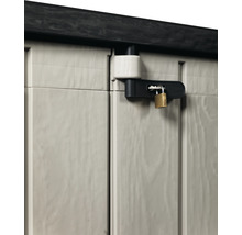 Mülltonnenbox Stora Way Plus XL inkl. Gasdruckfedern 145 x 85 x 124,5 cm Holzoptik taupe-anthrazit