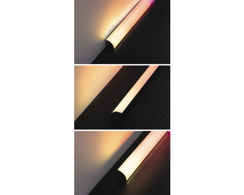 Drei LED-Leuchten in verschiedenen Beleuchtungsszenarien.