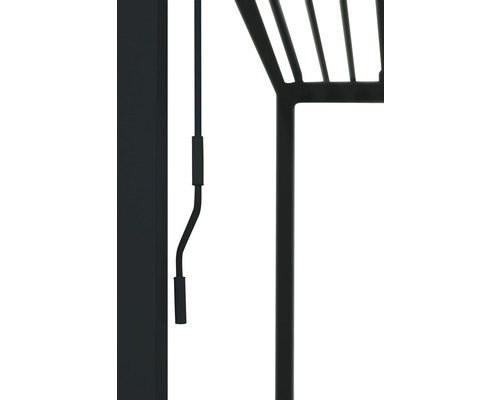 Detailansicht eines schwarzen Handtuchhalters mit Heizfunktion