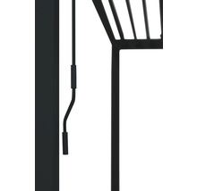 Detailansicht eines Sonnenschirms mit Kurbelmechanismus
