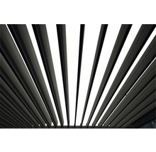 Detailansicht einer Pergola mit Lamellendach