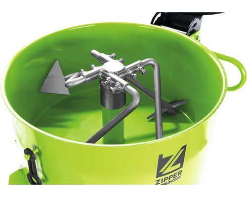 Innenansicht eines Zwangsmischers mit Rührwerk