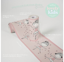 Selbstklebende Bordüre für das Kinderzimmer mit Ballerina Motiven, Länge 500 cm, Höhe 15,5 cm