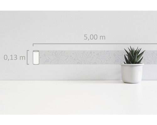 Bordüre mit Blumenmuster, 5,00 m Länge und 0,13 m Breite
