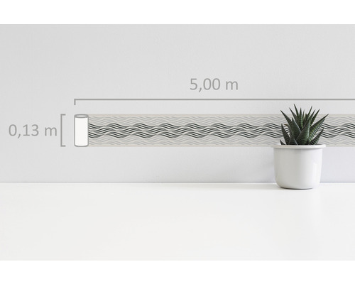 Wandtattoo mit Wellenmuster, 5,00 m lang und 0,13 m breit