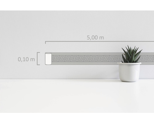 Tapetenbordüre mit griechischem Mäandermuster, Länge 5,00 Meter, Breite 0,10 Meter