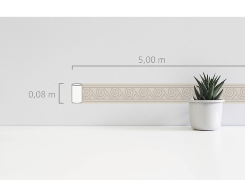 Mustertapete mit griechischem Mäandermuster, 5,00 Meter lang und 0,08 Meter hoch