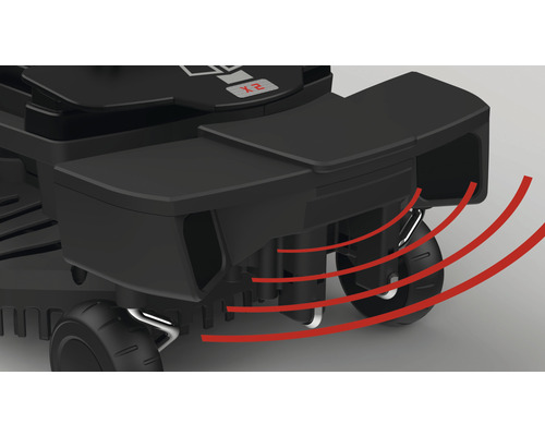 Detailansicht eines Mähroboters mit Hinderniserkennung