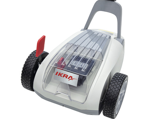 IKRA Vertikutierer mit Rädern und transparentem Gehäuse
