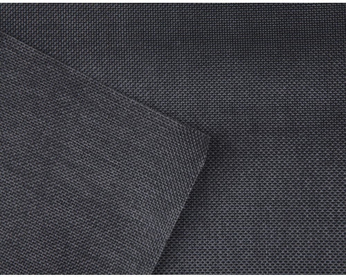 Nahaufnahme eines grauen Stoffes mit feiner Textur.