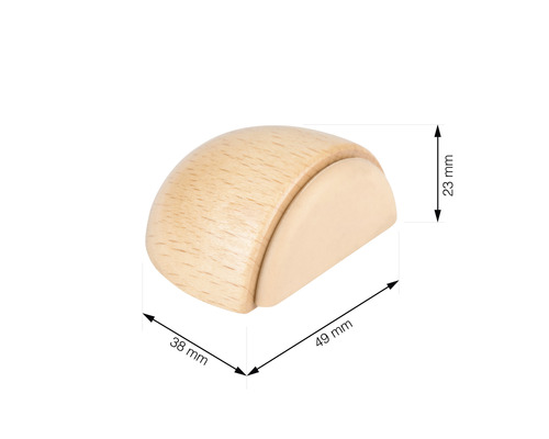 Türstopper aus Holz mit den Maßen 49 mm x 38 mm x 23 mm