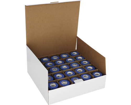 Schachtel mit blauem Isolierband