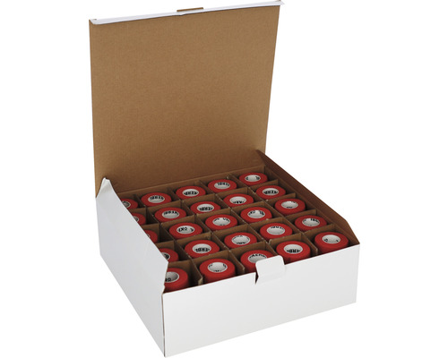 Offene Box mit Klebebandrollen