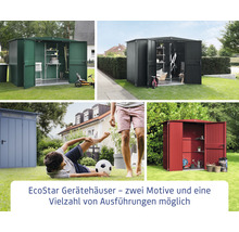 Gartenhaus Hörmann EcoStar Elegant inkl. Alu-Bodenrahmenprofil M984, Typ 2, RAL6013 Einzeltür 238 x 238 cm schilfgrün-thumb-6