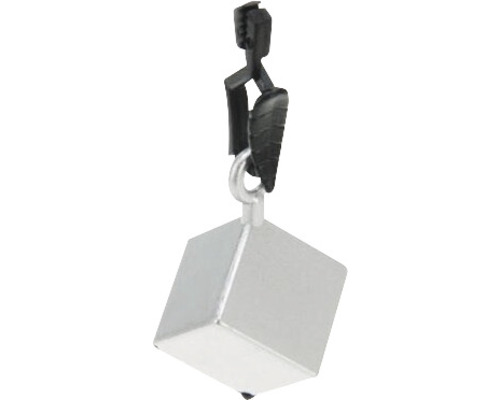 Metallischer Würfel mit Aufhängevorrichtung für Messarbeiten