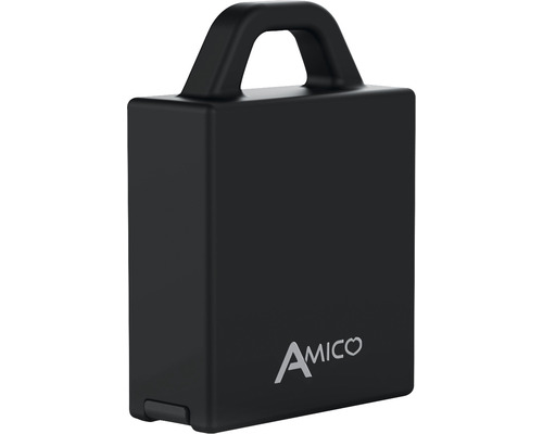 Schwarzer Amico Akku mit Tragegriff