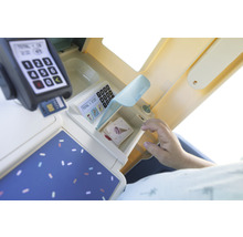 Spielzeugkasse mit Scanner, Tastatur und Spielgeld