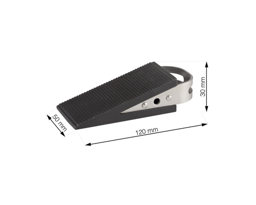Schwarzer Türstopper mit den Maßen 120 mm Länge, 50 mm Breite und 30 mm Höhe