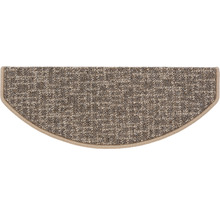 Halbrunde Stufenmatte aus Textil mit Bordüre