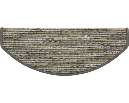 Halbrunde Stufenmatte mit meliertem Muster und Kantenumrandung