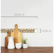 Bordüre mit Blättermuster, Rollenlänge 10,05 Meter, Rollenbreite 0,05 Meter