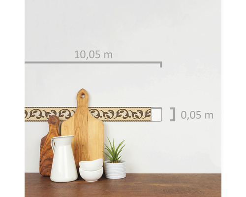 Bordüre mit Blättermuster, Rollenlänge 10,05 Meter, Rollenbreite 0,05 Meter