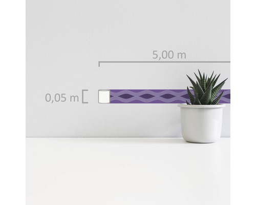 Dekorativer Bordürenaufkleber mit geometrischem Muster, Länge 5,00 Meter