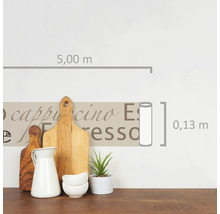 Wandtattoo mit Kaffee-Motiv, Maße 5,00 m x 0,13 m