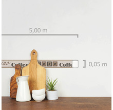 Bordüre mit Kaffeemotiv, Länge 5 Meter, Breite 0,05 Meter