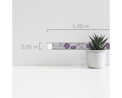 Bordüre mit Blumenmuster, Länge 5,00 Meter und Breite 0,05 Meter