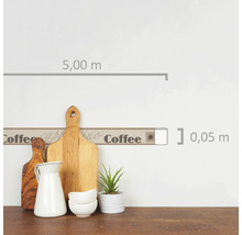 Dekorativer Wandsticker Bordüre mit Kaffeemotiv für die Küche, Länge 5,00 m