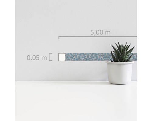 Tapetenbordüre mit floralem Muster, Rollenlänge fünf Meter