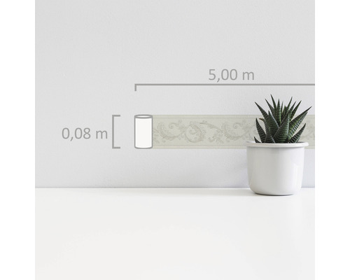 Bordüre mit floralem Muster, 5,00 m Länge und 0,08 m Breite