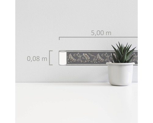 Bordüre mit floralem Muster, 5,00 m Länge, 0,08 m Breite