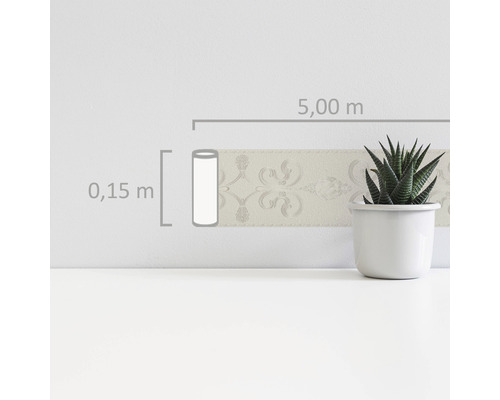 Bordüre, 5,00 m x 0,15 m, mit Pflanzenmotiv