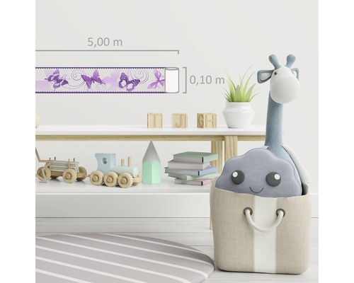 Zimmerdekoration mit Bordüre und Spielzeug